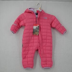 NEW North Face Infant 3-6 Month ThermoBall One Piece Bunting SnowSuit Coat Pink